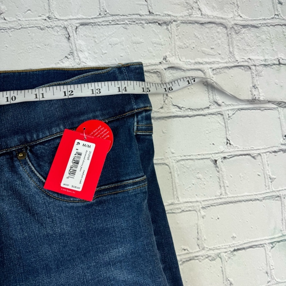 NWT Spanx Distressed Ankle Skinny Jeans Medium blue Wash size M - Picture 8 of 11